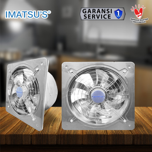 Exhaust Fan Stainless Steel 12" Inch Wall Air Duct Booster Fan Plafon Dinding Besi 12 Inci