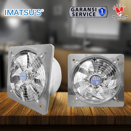 Exhaust Fan Stainless Steel 14" Inch Wall Air Duct Booster Fan Plafon Dinding Besi 14 Inci