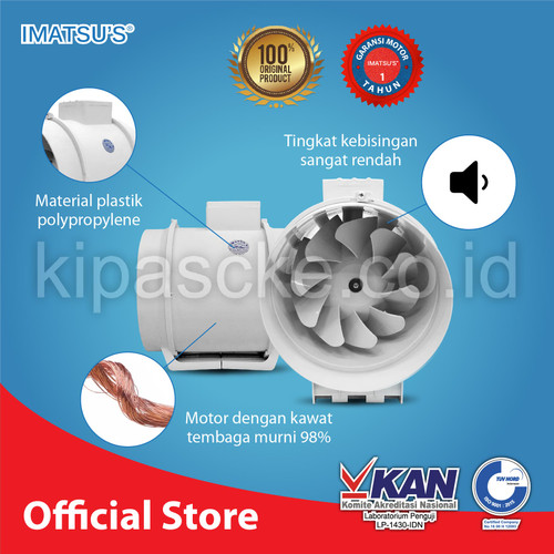 INLINE DUCT IMATSU CDI-SLM-PL-200PP-CY 8INCH 220V BLOWER HISAP