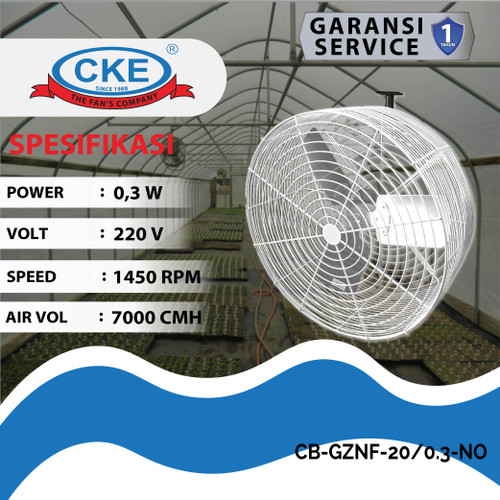 Kipas Angin Sirkulasi Rumah Kaca 20 Inch 220V Greenhouse Circulation Fan / Horizontal Air Flow Fan Blower Peternakan Pertanian 20"