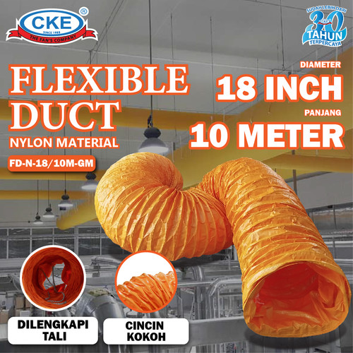 Selang Portable Blower Ventilator 18 Inch Flexible Duct Hose Exhaust Nylon 18" Selang Fleksible Ducting 5M / 10M