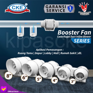 Inline Duct Fan Plastik 6" Inch Kipas Booster Ventilasi Extractor Fan