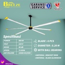 Kipas HVLS Big Ceiling Fan 5.2 Meter 220V / Kipas Plafon Raksasa / Kipas Angin Masjid / Kipas Industri Gudang Pabrik 5.2M