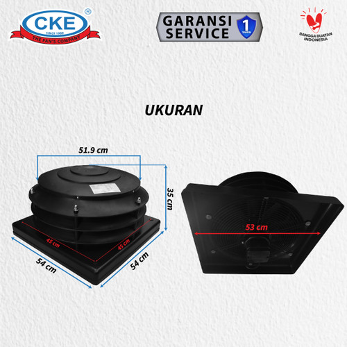 Roof Exhaust Fan Plastic 16 Inch 220V Kipas Blower Exhaust Ventilasi Atap 16" Inch Plastik Ventilator Pabrik Rumah Gudang Gedung