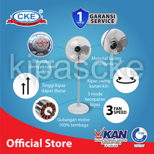 Stand Fan CKE SF-45-TH 18Inch Kipas Angin Berdiri Kipas Angin Industri