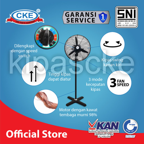 Stand Fan CKE SF-D20-GS 20 Inch Kipas Angin Berdiri Rumah Sejuk