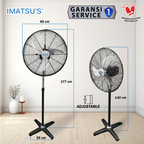 Stand Fan Curved Blade 24 Inch Kipas Angin Tumpu Berdiri 24" Industrial Standing Fan