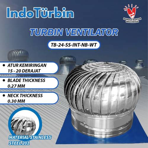 Turbin Ventilator 24 Inch Turbine Roof Fan Ventilasi Exhaust Atap Rumah Pabrik 24" IndoTurbin