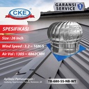 Turbin Ventilator 26 Inch Roof Turbine Fan Ventilasi Atap Rumah Pabrik 26" Stainless Steel