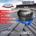 Turbin Ventilator 34 Inch Roof Turbine Fan Ventilasi Atap Rumah Pabrik 34" Stainless Steel