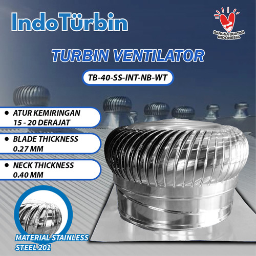 Turbin Ventilator 40 Inch Turbine Roof Fan Ventilasi Exhaust Atap Rumah Pabrik 40" IndoTurbin