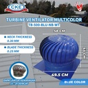 Turbin Ventilator Aluminium Warna Biru 18 20 24 Inch Turbine Ventilasi Atap Rumah Gedung 18" 20" 24" Inci Blue Coating
