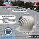 Turbin Ventilator Aluminium Warna Putih 18 20 24 Inch Turbine Ventilasi Atap Rumah Gedung 18" 20" 24" Inci White Coating