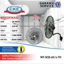 Wall Fan Curve Blade 26 Inch Kipas Angin Dinding Tembok Rumah Industri Aluminium 26" Inch Kipas Tornado Besi Aluminium