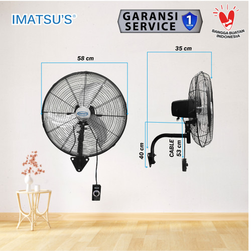 Wall Fan Curved Blade 20 Inch Kipas Angin Dinding Tembok 20" Industrial Wall Fan