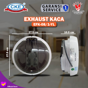 Exhaust Fan Kaca CKE 8 Inch Rumah Toilet Dapur Restoran Udara Eksos