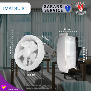 Exhaust Fan Kaca Imatsu APC20AK With LED 8 Inch Rumah Toilet Eksos