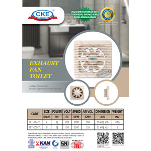 Exhaust Fan Toilet CKE EFT-004 4 Inch Rumah Toilet Dapur Eksos