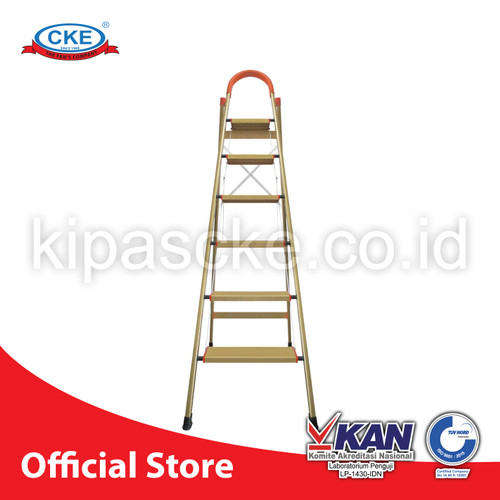 Ladder Tangga Lipat KMH0306K 6 Step Gold Bentuk A 1.9 Meter Aluminium
