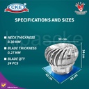 Turbin Ventilator 12 Inch Turbine Roof Ventilasi Atap Rumah Pabrik 12"