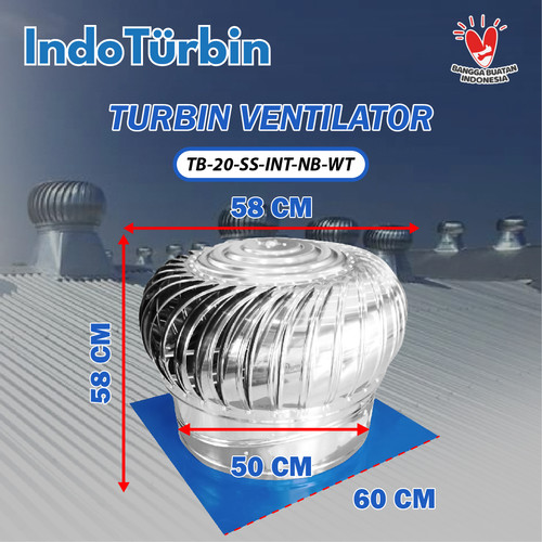 Turbin Ventilator 20 Inch Turbine Roof Fan Ventilasi Exhaust Atap Rumah Pabrik 20" IndoTurbin