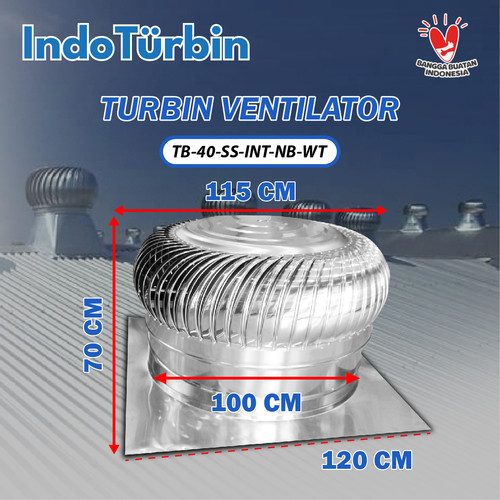 Turbin Ventilator 40 Inch Turbine Roof Fan Ventilasi Exhaust Atap Rumah Pabrik 40" IndoTurbin