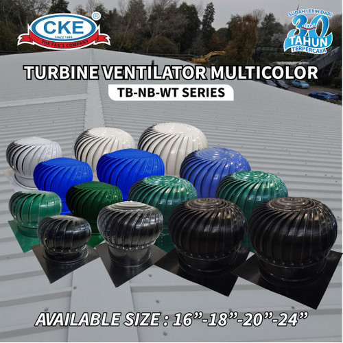 Turbin Ventilator Aluminium Warna Biru 18 Inch Turbine Ventilasi Atap Rumah Gedung 18" Inci Blue Coating