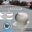 Turbin Ventilator Aluminium Warna Putih 18 20 24 Inch Turbine Ventilasi Atap Rumah Gedung 18" 20" 24" Inci White Coating