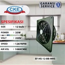 Wall Exhaust Fan High Speed 12 Inch Kipas Hexos Tipe Dinding Tembok 12" Plastik
