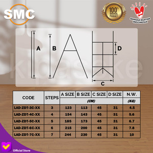 Ladder LAD-ZDT-6C-XX 6 Step Silver Bentuk A 2 Meter Tangga Lipat