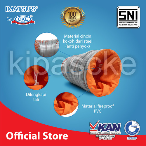 Imatsu's Flexible Duct FD-GM-STEELCLIP 8 Inch 5 Meter Duct Hose Selang