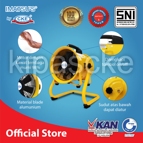 Imatsu Portable Ventilator PV-S12 1-NH-SY 12 Inch Blower Kipas Eksos