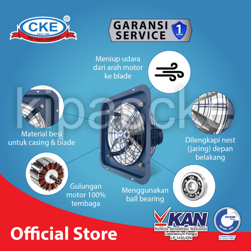 CKE Exhaust Fan EFC-YL 16 Inch 380V Exhaust Dinding Blower Gedung