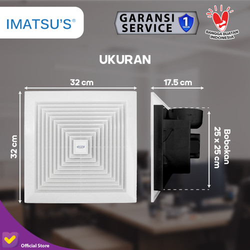 Imatsu Ceiling Duct BPT12-25A 12 Inch Eksos Plafon With Ball Bearing