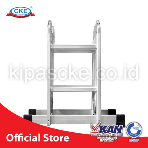 Ladder Tangga Lipat M402 8 Step Silver Bentuk A 1.2 Meter Aluminium En