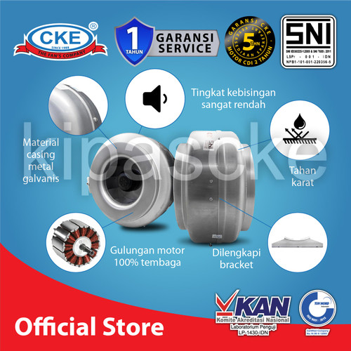 Duct Inline CKE CI-CDI315 12.6 Inch Inline Fan Duct Fan Blower Hisap