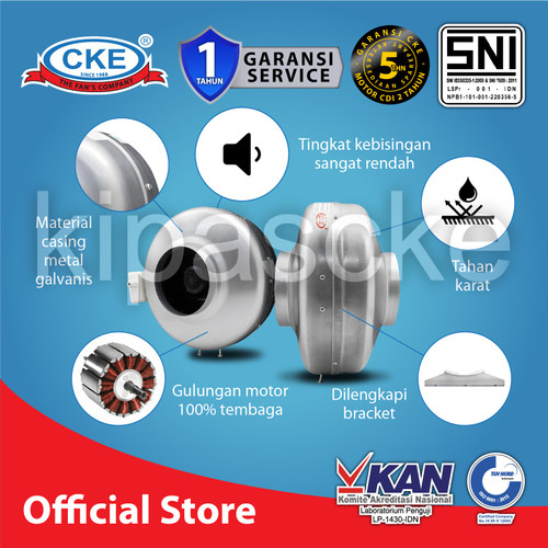 CKE Duct Inline CI-CDI160 6.4 Inch Inline Fan Duct Fan Blower Hisap