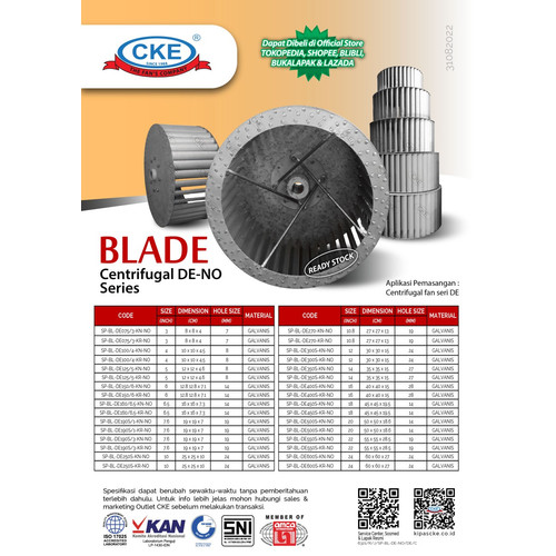 SPARE PART FAN WHEEL STEEL 4#ALUR KIRI DE-400 4#
