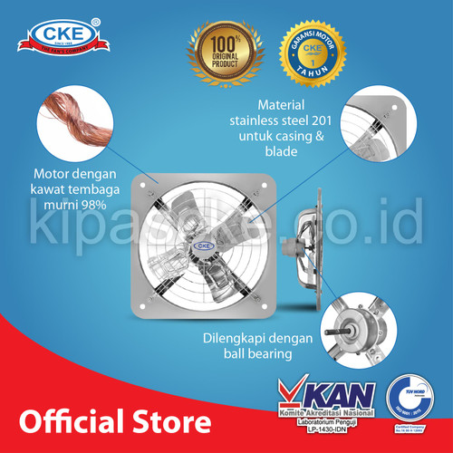 CKE Exhaust Fan Stainless EF-SS-12/1-NX 12 Iinch Kipas Angin Dinding