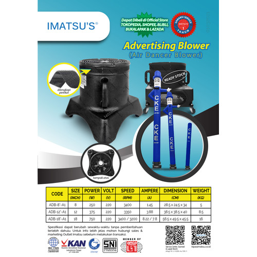 BLOWER IMATSU ADB-12"-A1 12 INCH 220V 375W BLOWER BALON