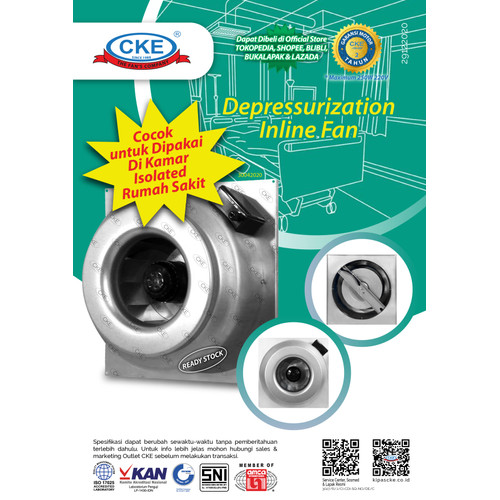 INLINE DUCT CKE CI-CDI-SQ-200-NO 8INCH 220V 170W BLOWER HISAP