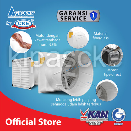 Kipas Cone Fan 50" 1 Phase 1.1KW Long Cone Kipas Kandang Ayam Unggas