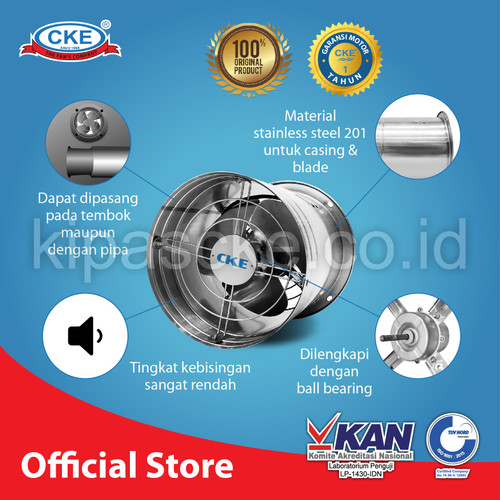CKE Drum Fan Stainless DF-SS-12/1-NX 12 Inch Drum Fan Blower Tabung