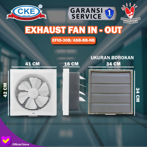 Ceiling Exhaust CKE EFIO-30B/ASB 12" Exhaust Dinding