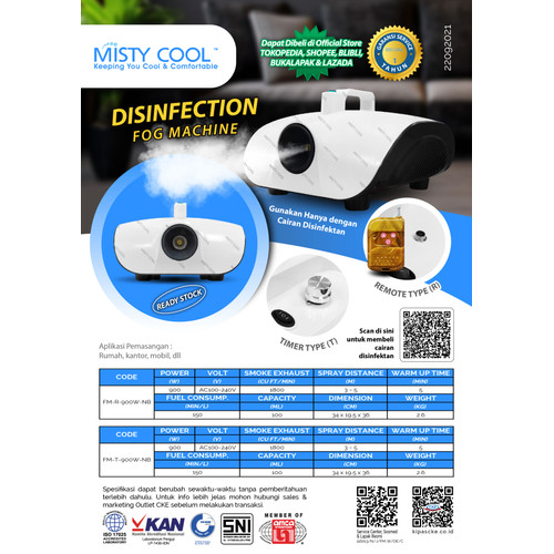 Disinfectant Fog Machine Alat Mesin Fogging Disinfektan 900W Garansi