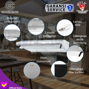 Cooker Hood 76 Cm Kitchen Hood Fan Penghisap Asap Dapur