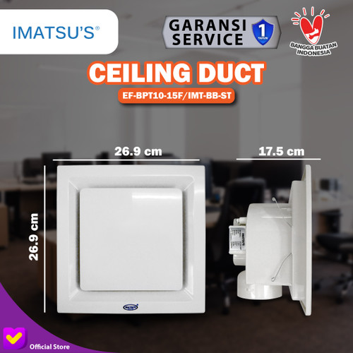 Exhaust Fan Plafon 10 Inch Penghisap Udara Hexos Plafon Ducting