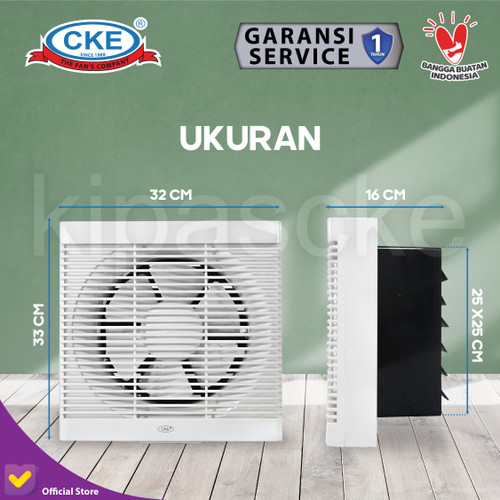 Wall Exhaust Fan Dinding 8" Hexos/Heksos Tembok CKE In Out Bergaransi