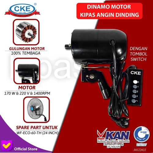 Wall Fan CKE WF-ECO-60-TH 24 Inch Kipas Angin Dinding Tembok Sparepart