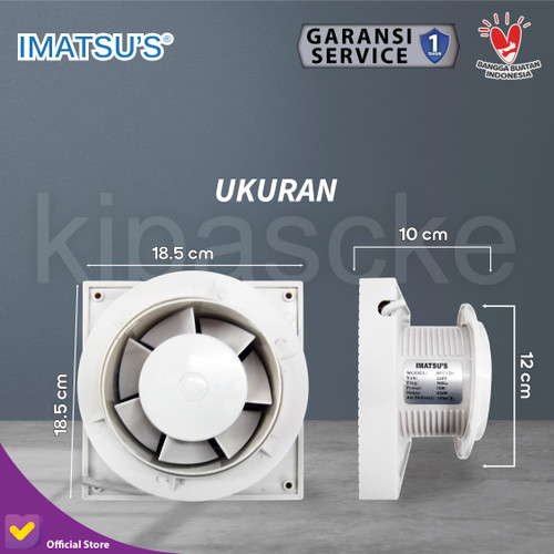 Exhaust Fan LED 5 Inch Penghisap Udara Kecil Hexos Wall Tembok Dinding